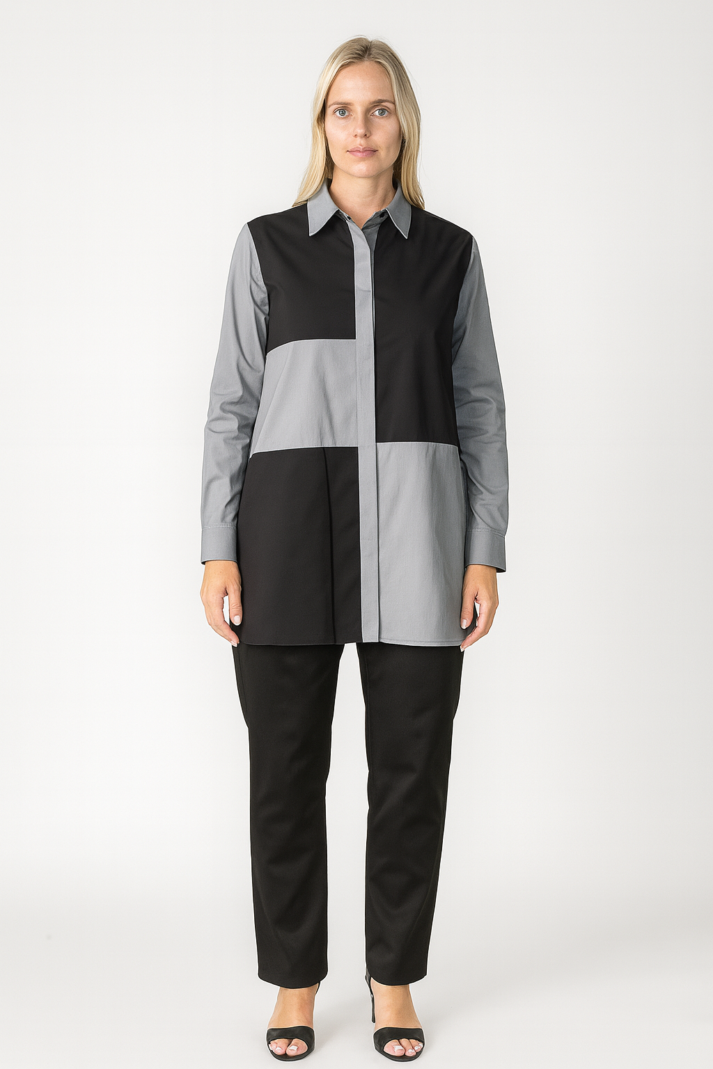 Comfy USA/Sun Kim/Jason Comfy USA Color Block Button Down Shirt-SN514