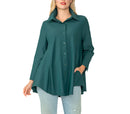 IC Collection High/Low Button Down Blouse-IC-3778B-DUP