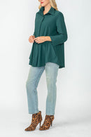 IC Collection High/Low Button Down Blouse-IC-3778B-DUP