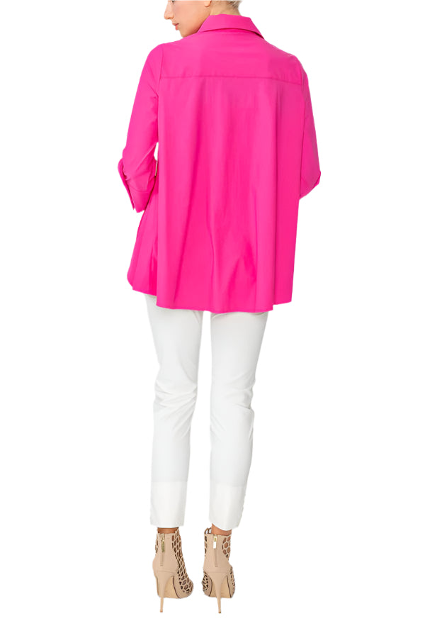IC Collection High/Low Button Down Blouse-IC-3778B-DUP