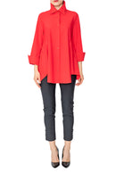 IC Collection High/Low Button Down Blouse-IC-3778B-DUP
