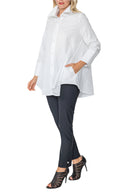 IC Collection High/Low Button Down Blouse-IC-3778B-DUP