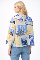 Joseph Ribkoff Tropical Sheer Cowl Top-262151