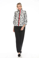 Moonlight Circle Print Zip Jacket-3975