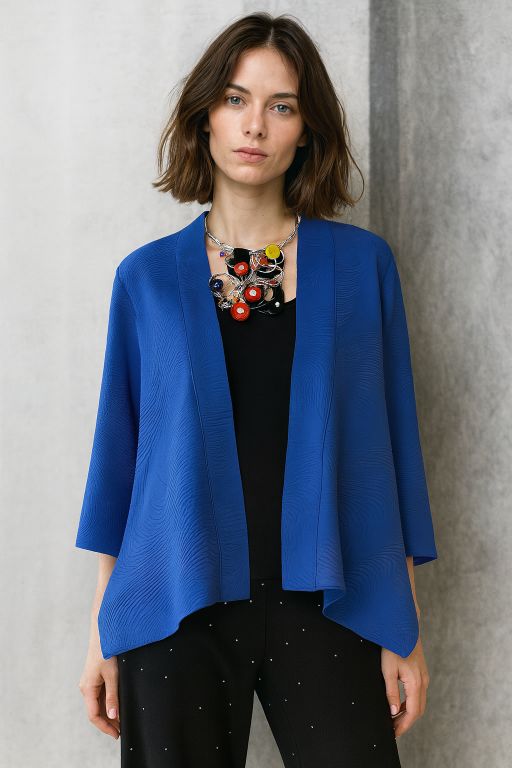 IC Collection Textured Open Front Jacket | Unique Apparel USA