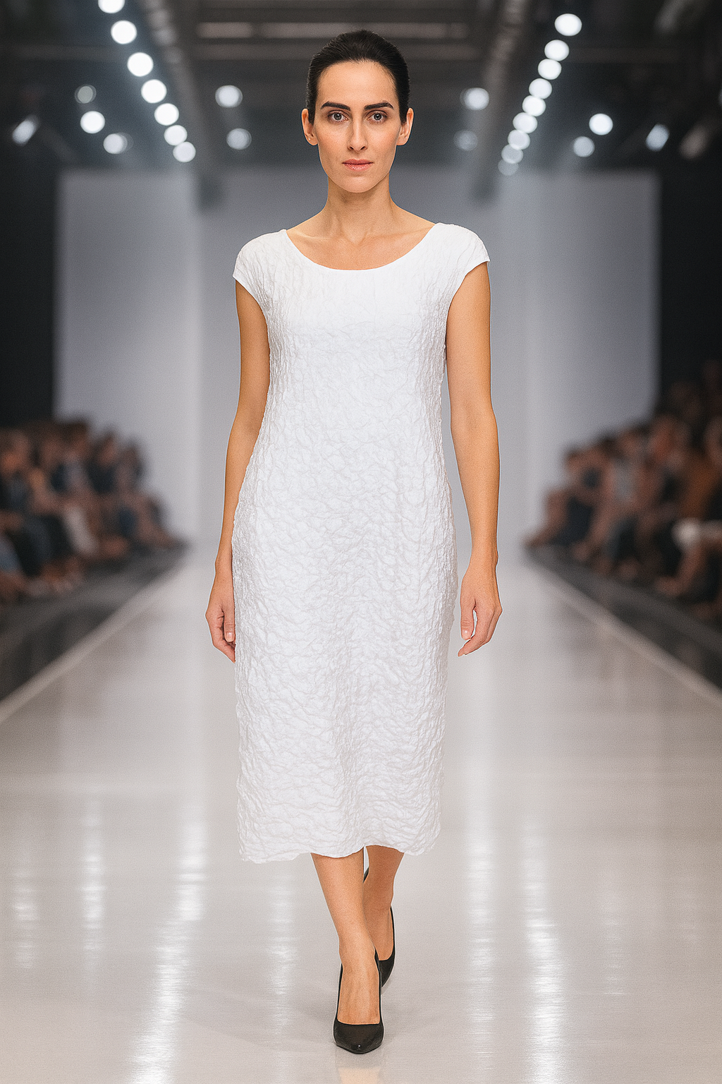 IC Collection Bubble Scoop Neck Dress 7003D