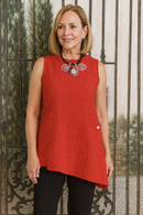 IC Collection Sleeveless Asymmetric Pucker Tunic-IC-4811T