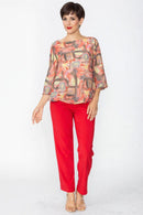 IC Collection Tencel Abstract Balloon Top-C1079T