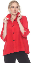 Moonlight Women's Textured Button Front Shirt Jacket-4203