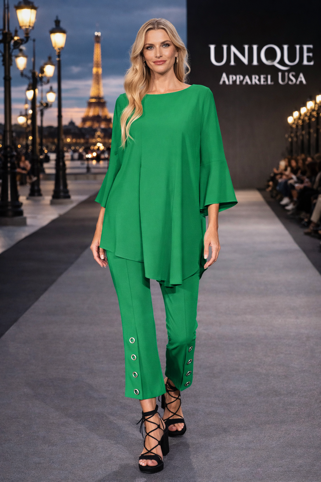 IC Collection Ruffle Sleeve Asymmetrical Top | Unique Apparel USA