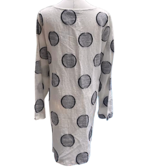 Cheyenne Linen Polka Dot Top-0892