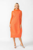 IC Collection Sheer Organza Funnel Neck Balloon Dress-IC-4370D