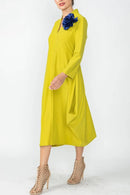 IC Collection V-Neck Dress-IC-4743D