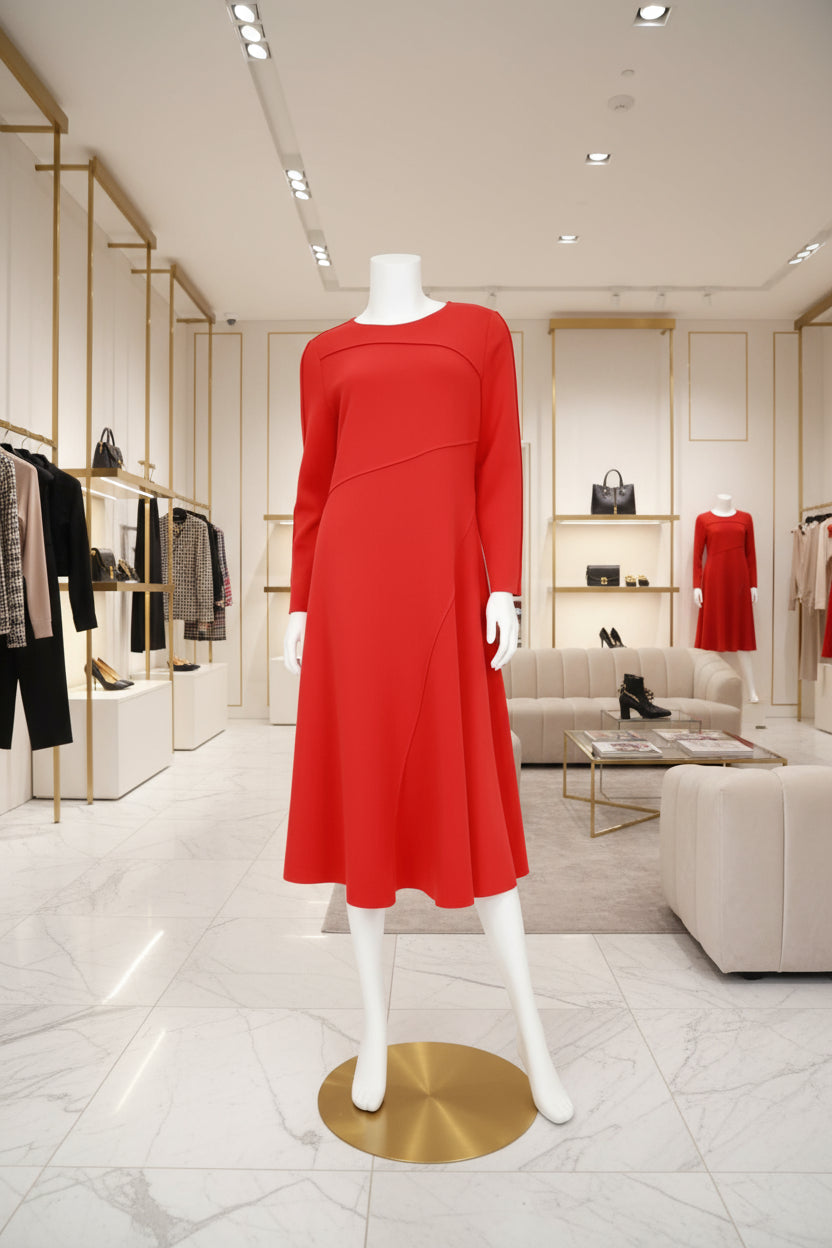 IC Collection Asymmetrical Cut-Line Dress-IC-4749D