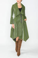 IC Collection Shawl Collar Asymmetrical Midi Jacket-IC-4766J
