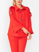 IC Collection Shoulder Eyelet Point Raglan Jacket-IC-4783J