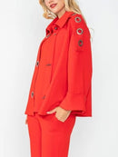IC Collection Shoulder Eyelet Point Raglan Jacket-IC-4783J