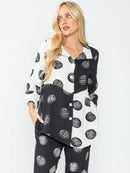 IC Collection Polka Dot Button Up Top-IC-4816T