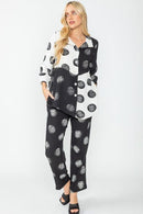IC Collection Polka Dot Button Up Top-IC-4816T