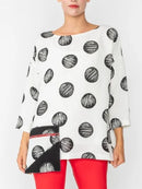 IC Collection Scratched Polka Dot Boxy Top-IC-4833T