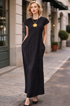 Kozan Black Vertical Otto Dress | Unique Apparel USA