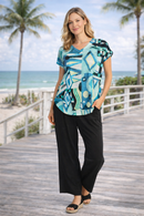 Jess & Jane Dolman Cap Sleeve Top- 60-2197-PINATA