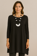 By JJ 3/4 Sleeve Batwing Tunic-IT-149-B