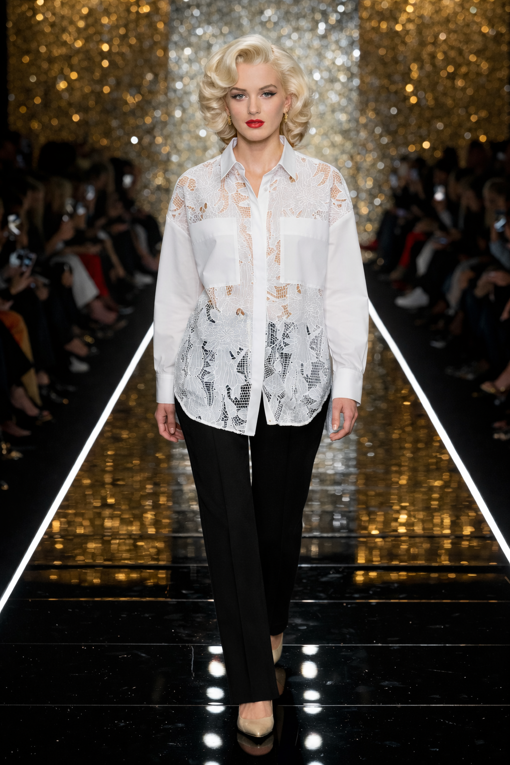 Joseph Ribkoff Cotton Lace Boxy Blouse With Embroidery-262952