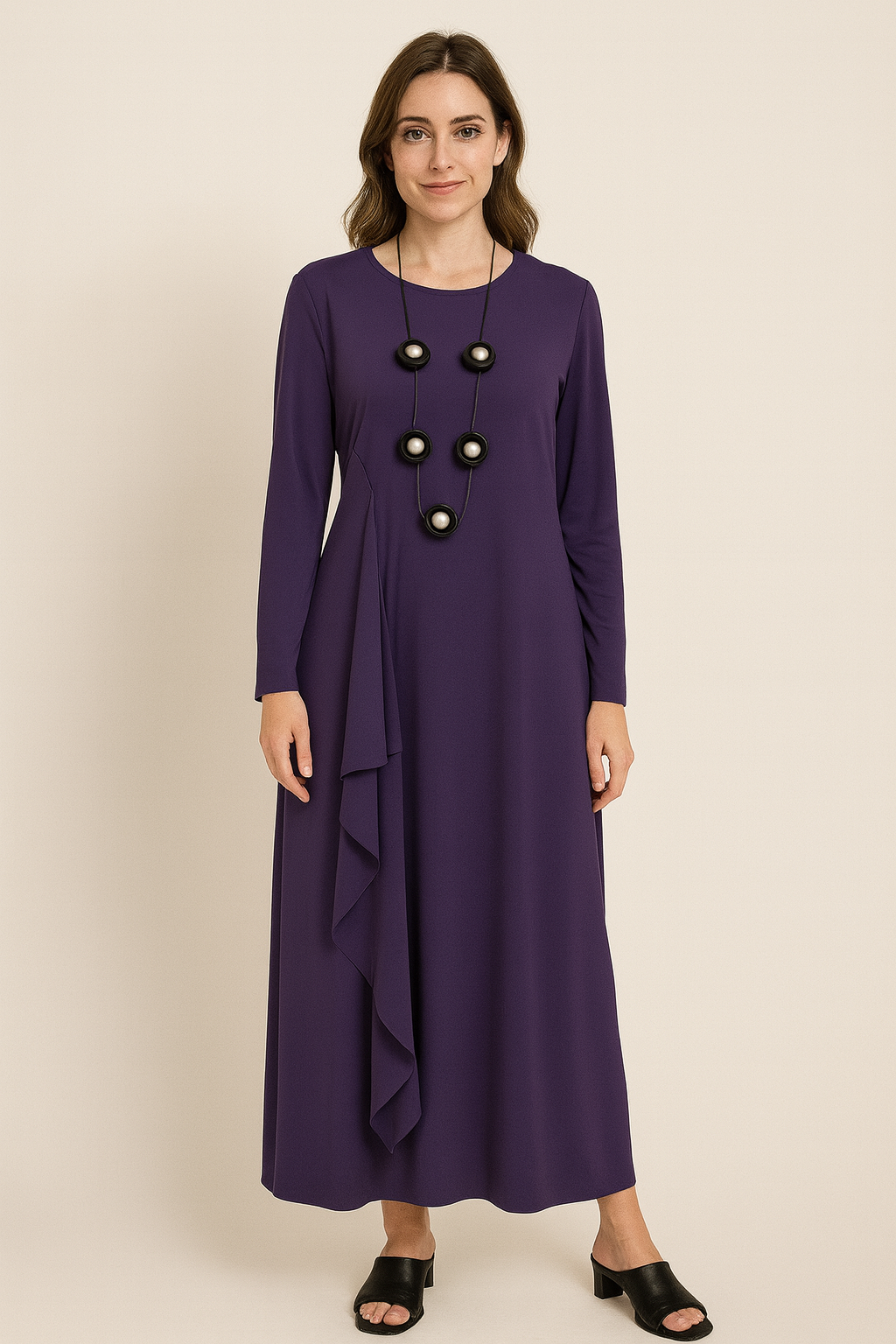 IC Collection Drape Maxi Dress-IC-4810D