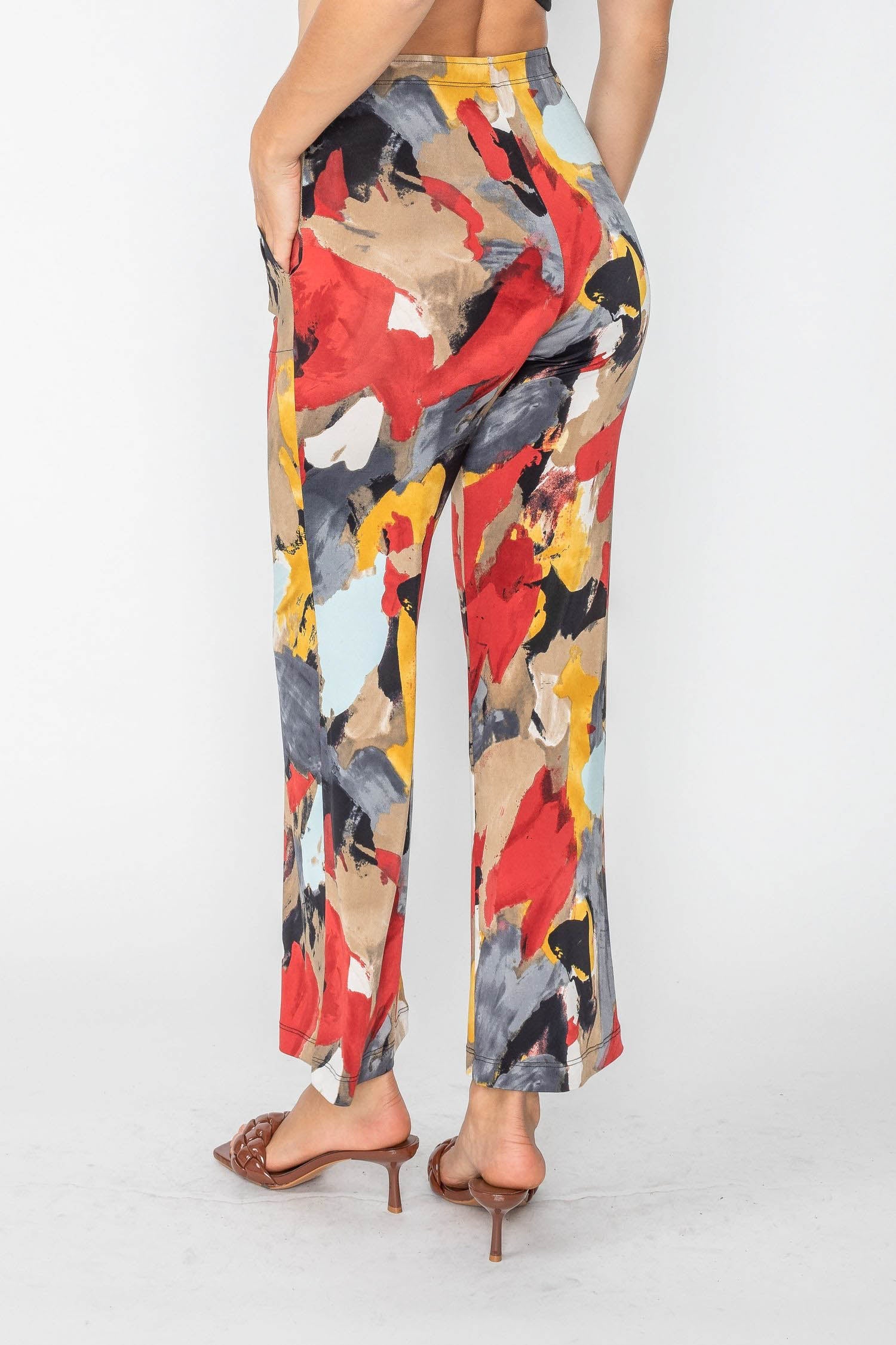 IC Collection Relaxed Fit Abstract Art Print Pant-IC-5417P