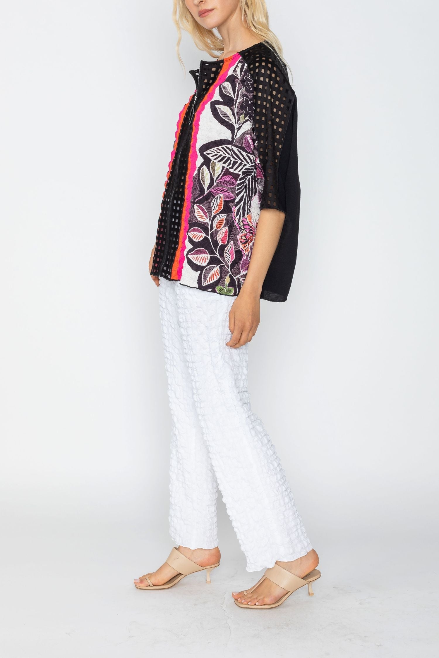 IC Collection Tropical Zip Up Tunic-IC-5772T