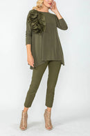 Boat Neck Top with Rosette 5871T-DUP