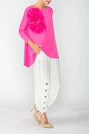 Boat Neck Top with Rosette 5871T-DUP