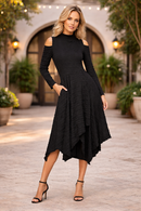 Bubble Cold Shoulder Dress 6452D