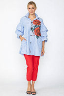 IC Collection Ruffle Sleeve Blouse-7448B