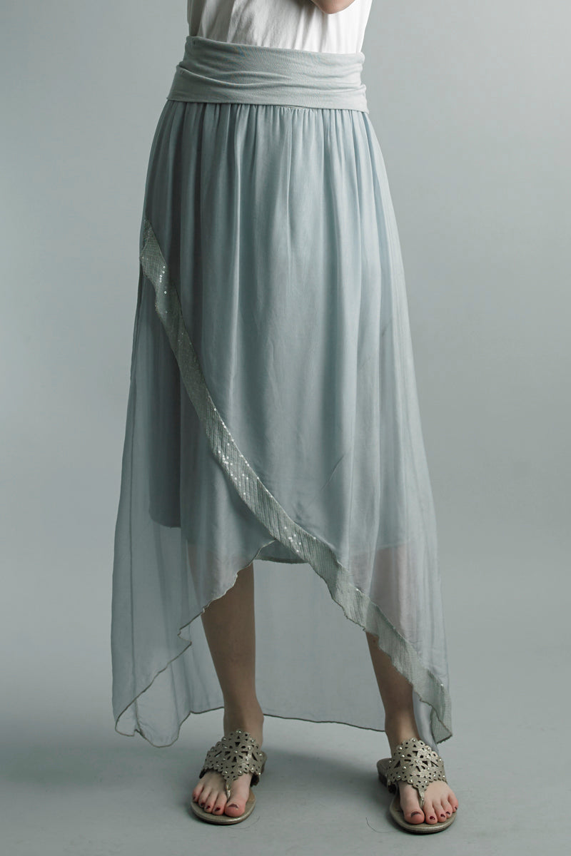 Tempo Paris Asymmetrical Silk Skirt - 6073P