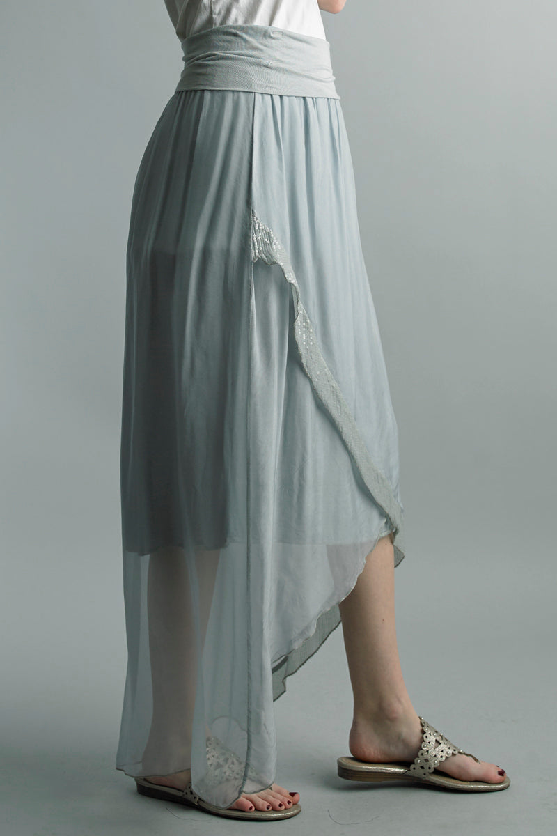 Tempo Paris Asymmetrical Silk Skirt - 6073P