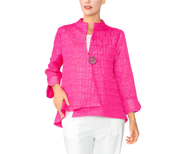 IC Collection Crinkle One Button Jacket-6288J-DUP