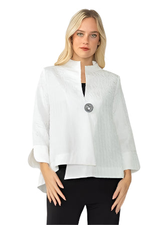 IC Collection Crinkle One Button Jacket-6288J-DUP