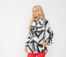 Abstract Print Front Zipper Jacket-6508J