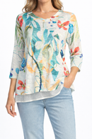 Jess & Jane Abstract Print Burnout Tunic-46-2058-LEMONADE