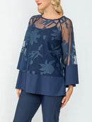 IC Collection Palm Mesh Tunic-IC-6656T
