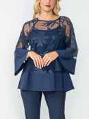 IC Collection Palm Mesh Tunic-IC-6656T