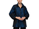 IC Collection Raised Floral Zip Up Jacket-IC-6673J