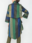 IC Collection Color Block High Low Zip Up Blouse-IC-6739B