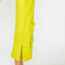 Front Slit Pant With Petal 6877P