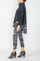 IC Collection Reverse Newspaper Button Up Blouse-IC-6919B