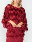 IC Collection Wave Feather Poncho-IC-6961T