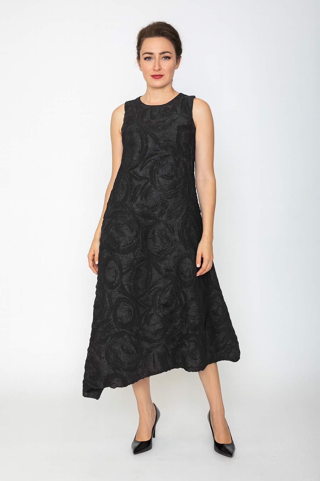 IC Collection Sleeveless Embossed Dress-IC-6400D