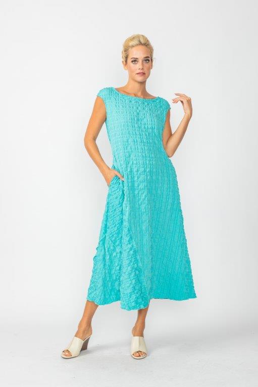 IC Collection Pucker Scoop Neck Dress 7003D-DUP1